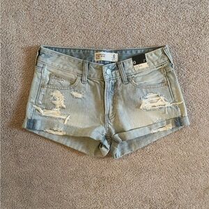 New Low Rise Cotton Distressed Cuffed Jean Shorts